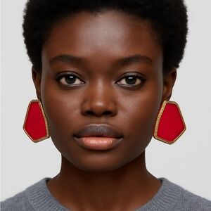 Red Sparkly Large Statement Earrings